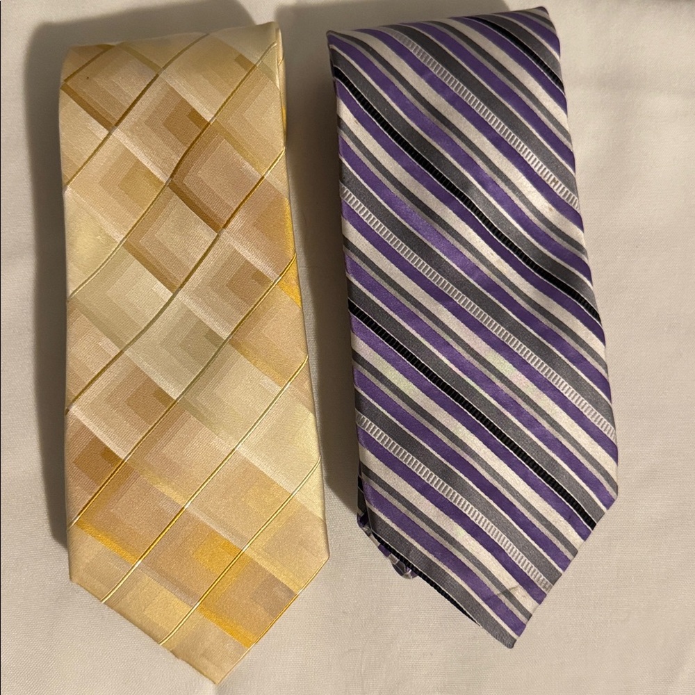 Van Heusen Gold and Purple Ties Set